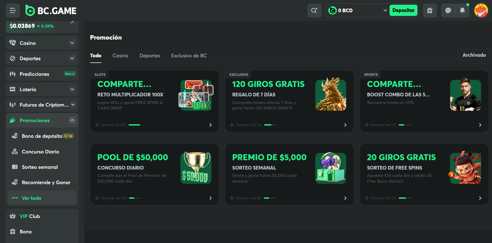 Bonos y promociones de BC Game en Argentina