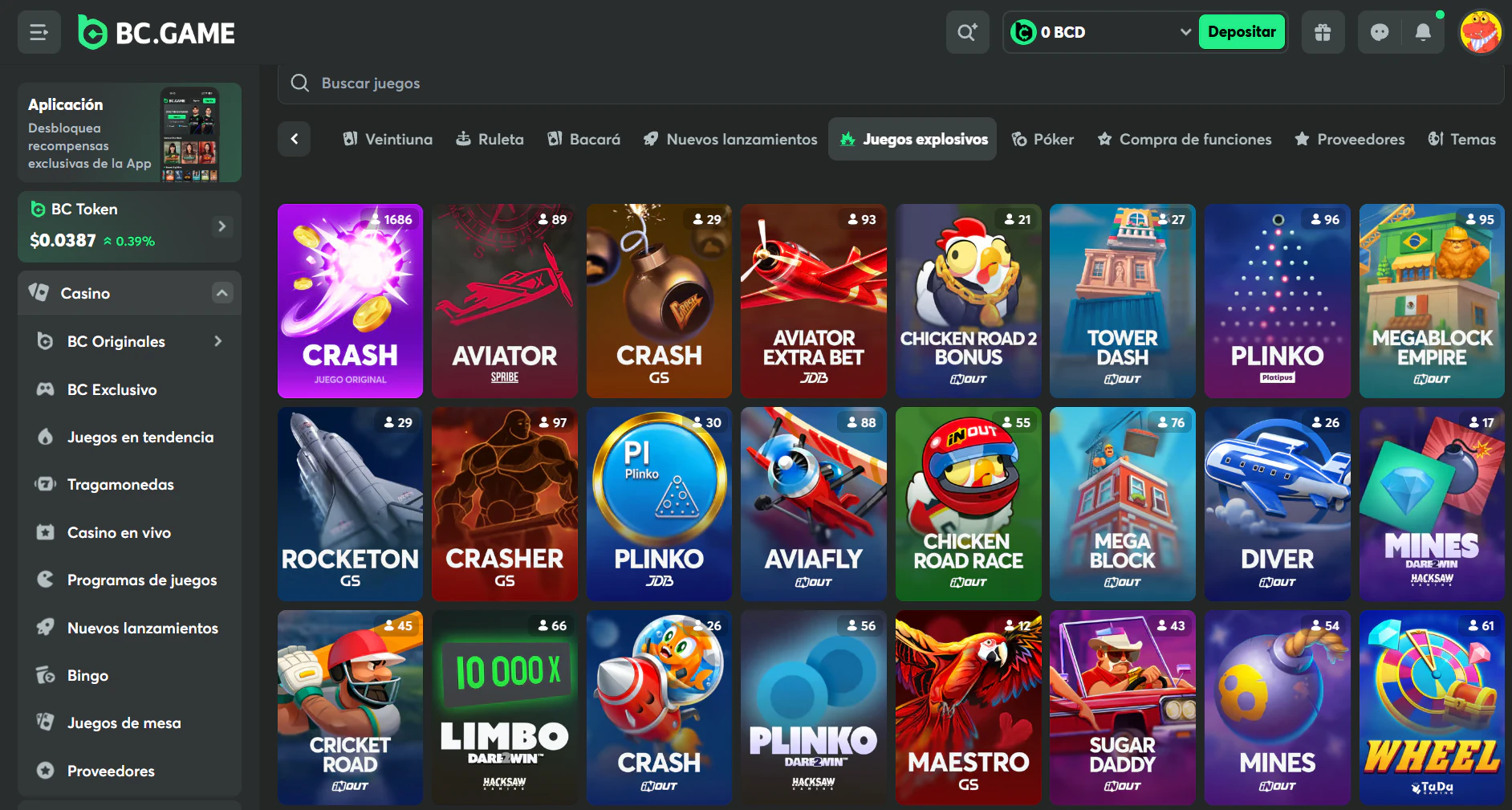 BC.Game Argentina: Juegos Crash Originals